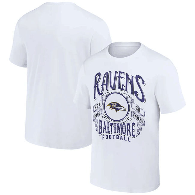 Men's Baltimore Ravens White x Darius Rucker Collection Vintage Football T-Shirt